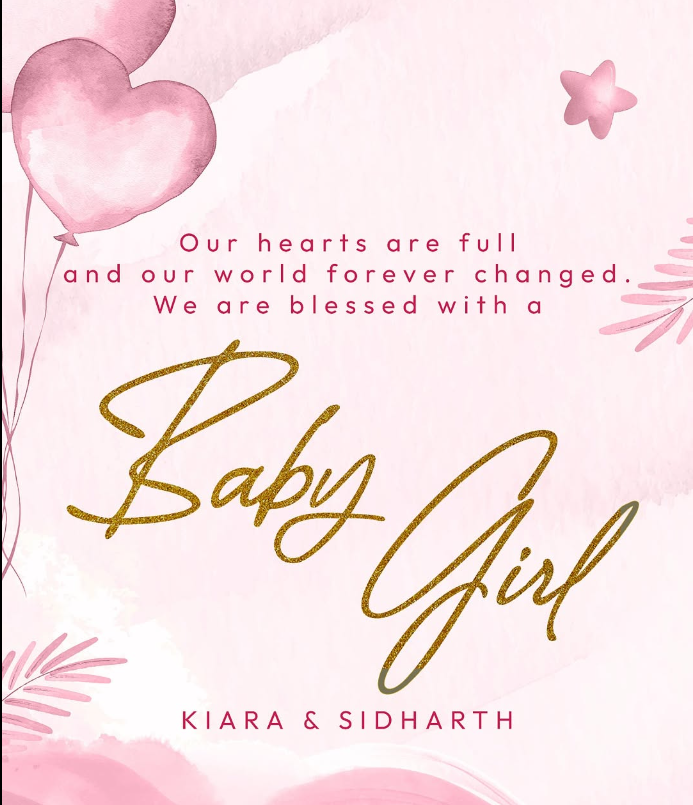 kiara advani and sidharth malhotra baby girl